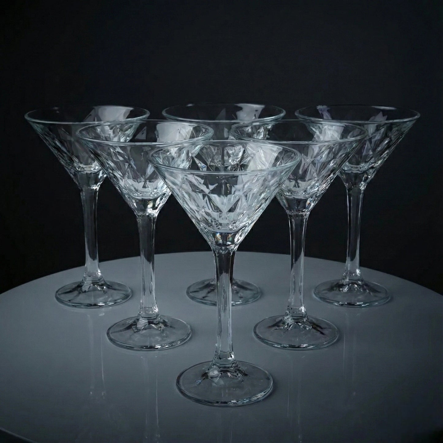 Diamond-Cut Crystal Cocktail Glass  - Set of 6