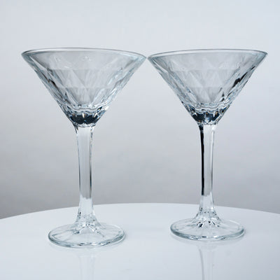 Diamond-Cut Crystal Cocktail Glass  - Set of 6