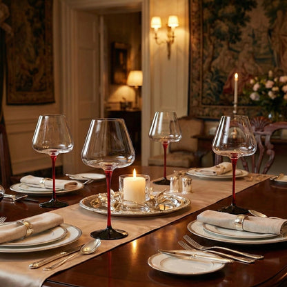 Red Noir Wine Glasses- Set of 4