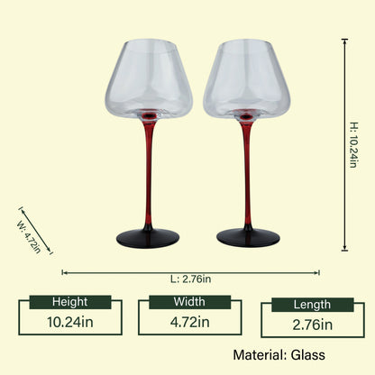 Red Noir Wine Glasses- Set of 4