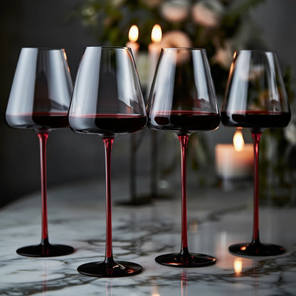 Noir Slim Wine Glasses - Set of 4