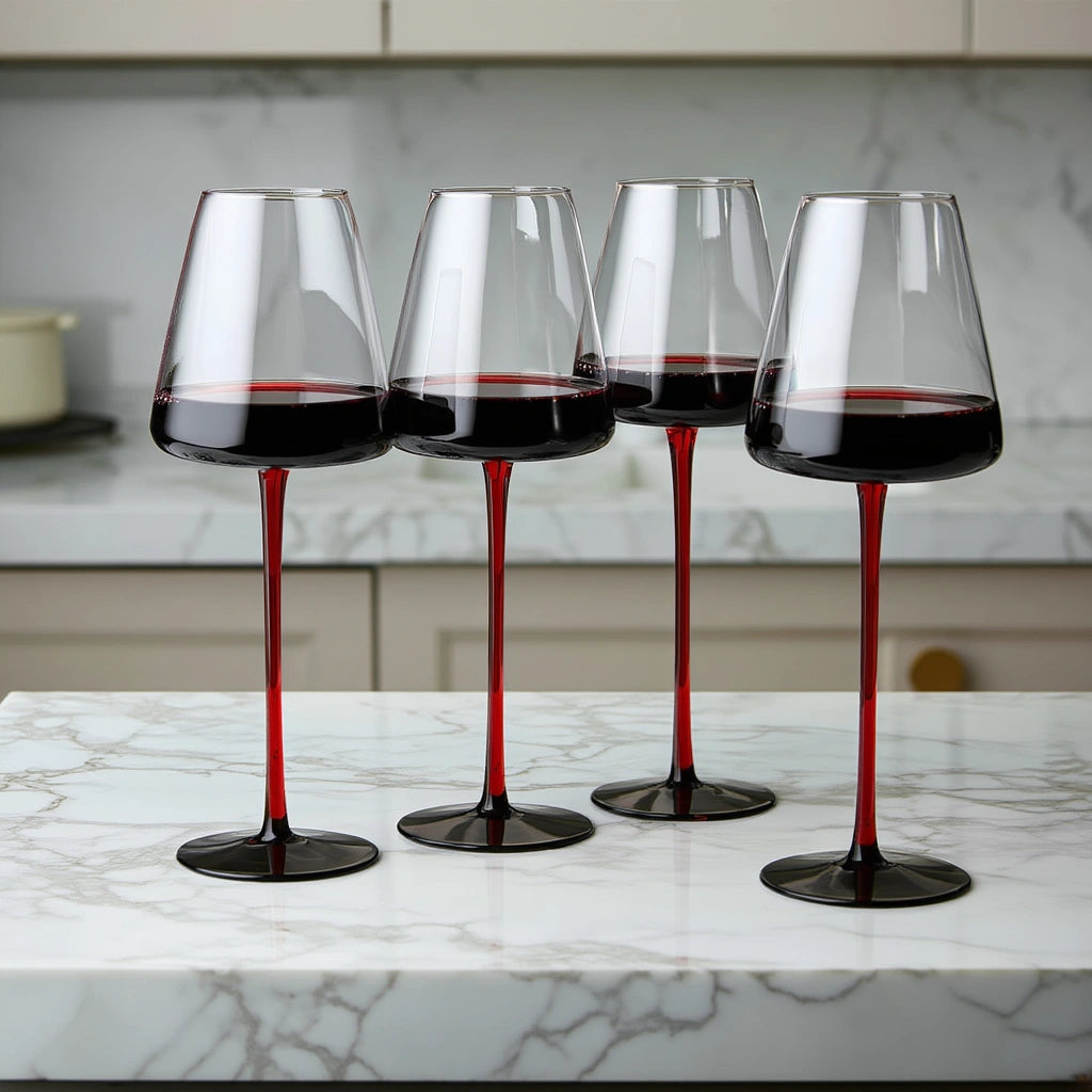 Noir Slim Wine Glasses - Set of 4