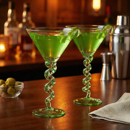 Hammered Round Base Glasses - Set of 2