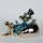 blue chrome pop art figurine with cartoon style decor for modern home styling
