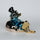 pop art character decor object with blue chrome finish for modern interiors