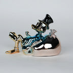 metallic blue cartoon decor figurine for tabletop and shelf styling