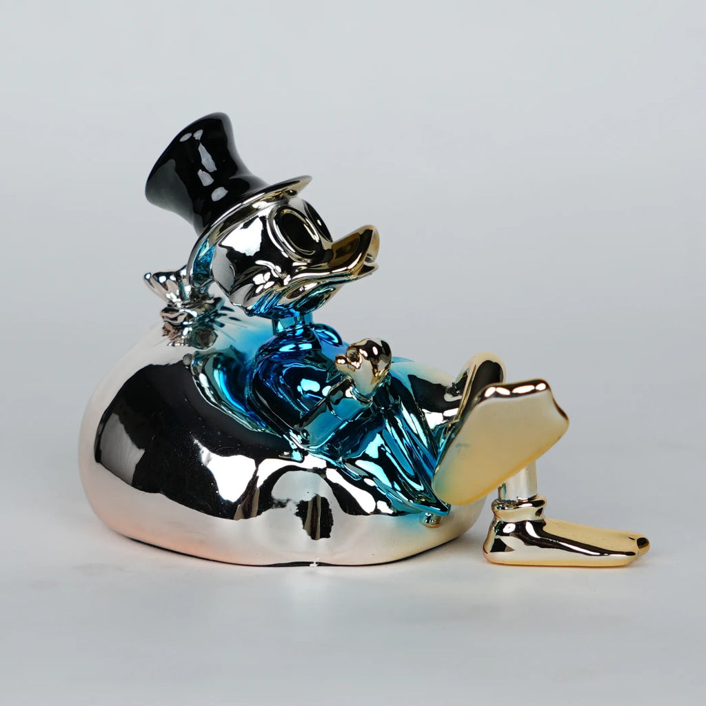 metallic blue cartoon decor figurine for tabletop and shelf styling
