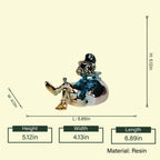 metallic blue cartoon decor figurine for tabletop and shelf styling