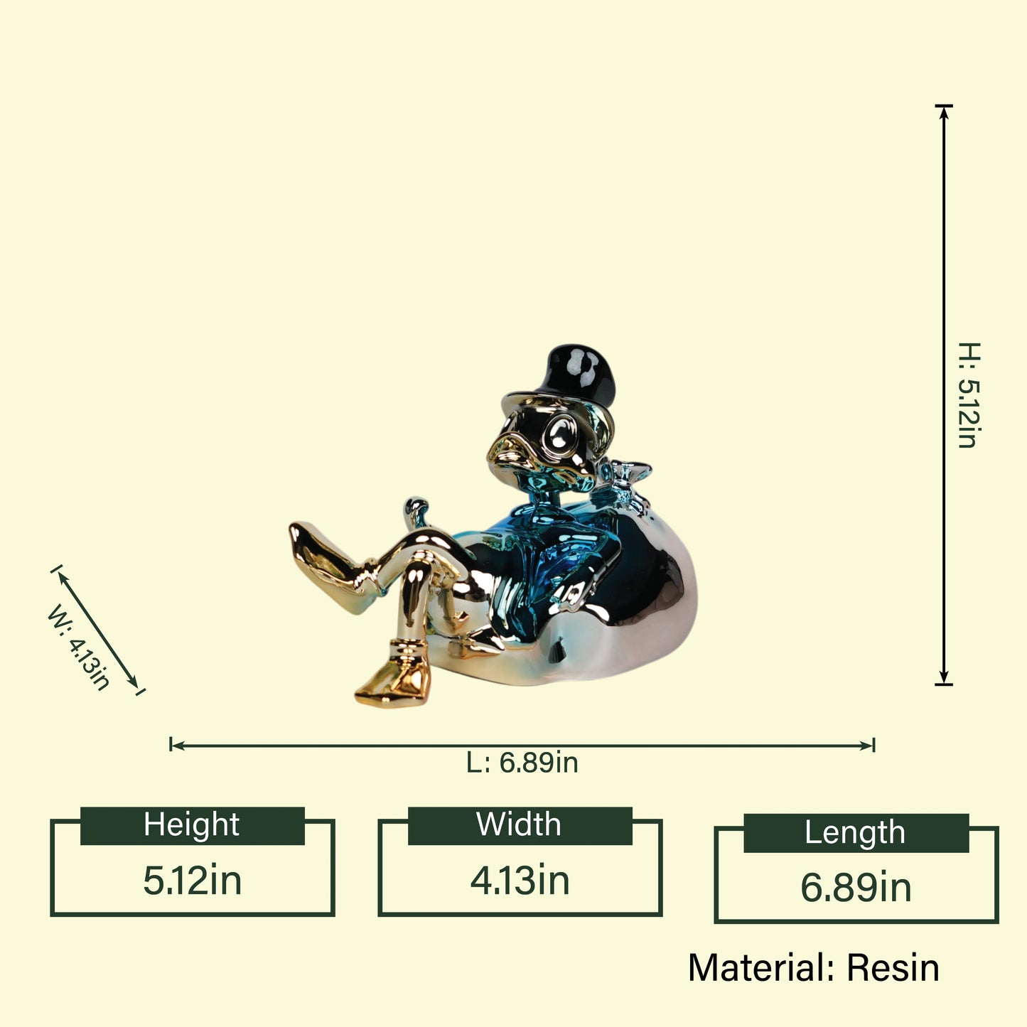 metallic blue cartoon decor figurine for tabletop and shelf styling
