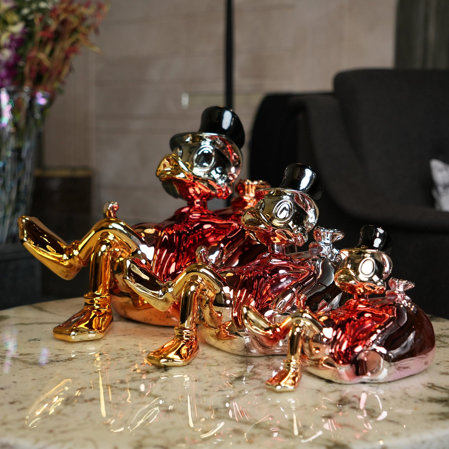 Chrome Money Tycoon gold sculpture