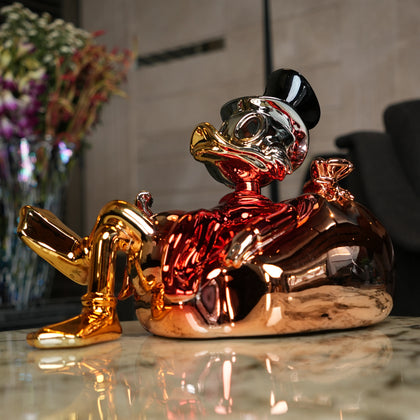 metallic gold cartoon decor figurine for console and tabletop styling