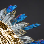 Luxury crystal galloping horse décor piece with metallic gold finish