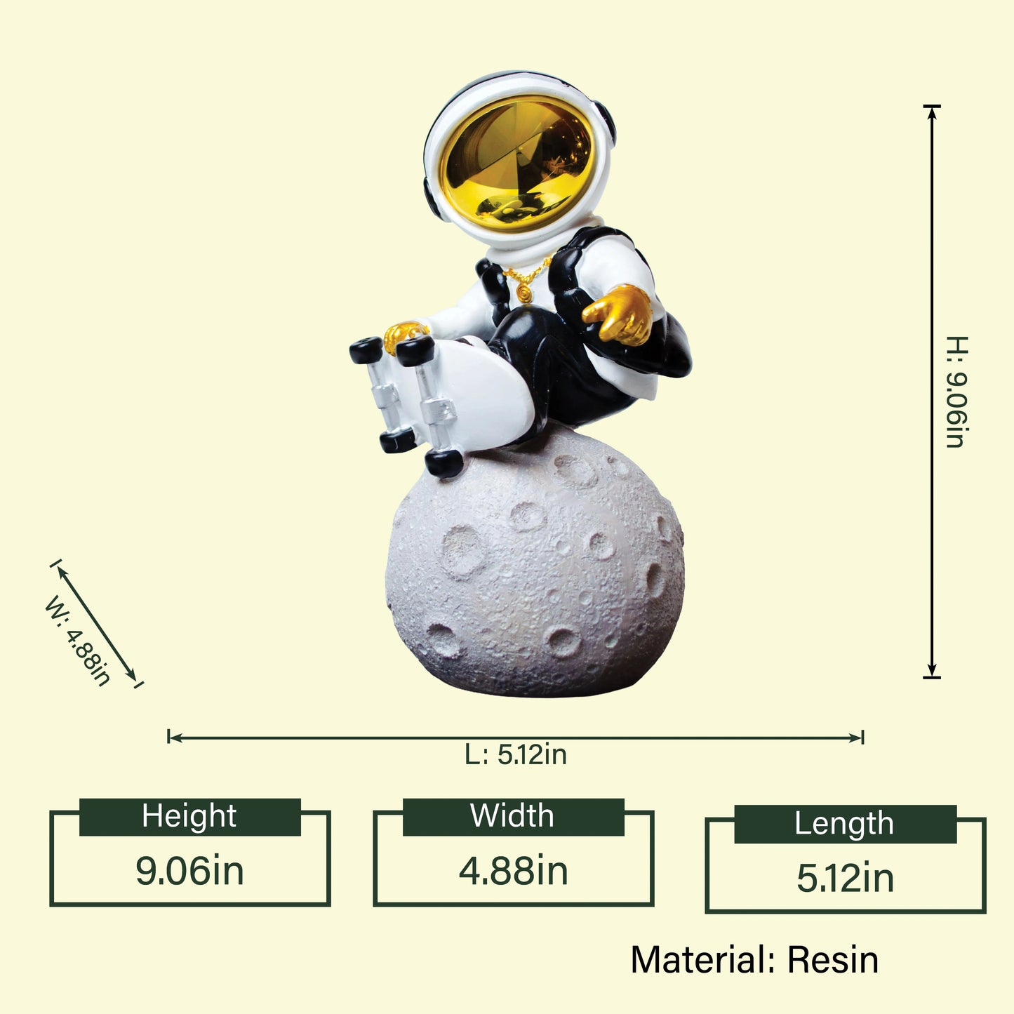 Cosmic Skater white astronaut on moon spec