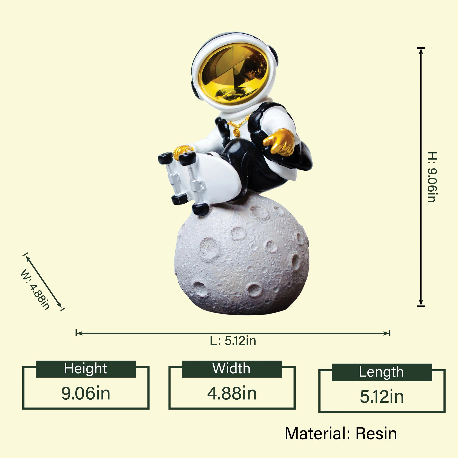 Cosmic Skater white astronaut on moon spec