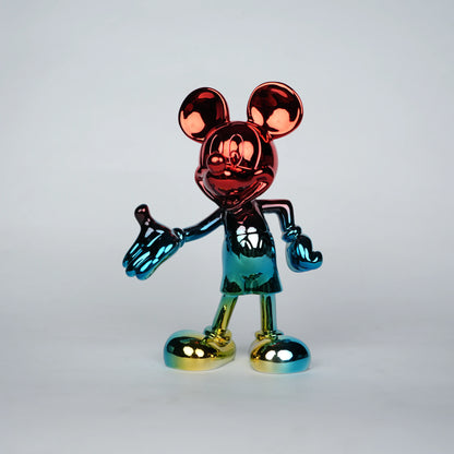 aurora metallic mickey mouse figurine with red teal gradient finish