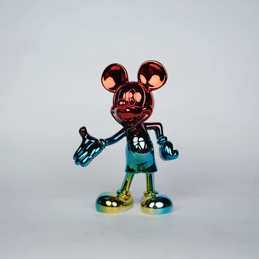 aurora metallic mickey mouse figurine with red teal gradient finish