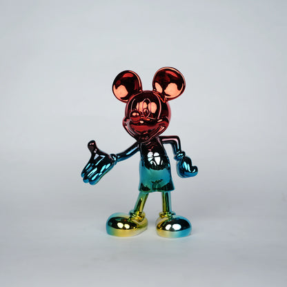 aurora metallic mickey mouse figurine with red teal gradient finish