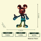 Aurora Mouse chrome figurine, scale diagram