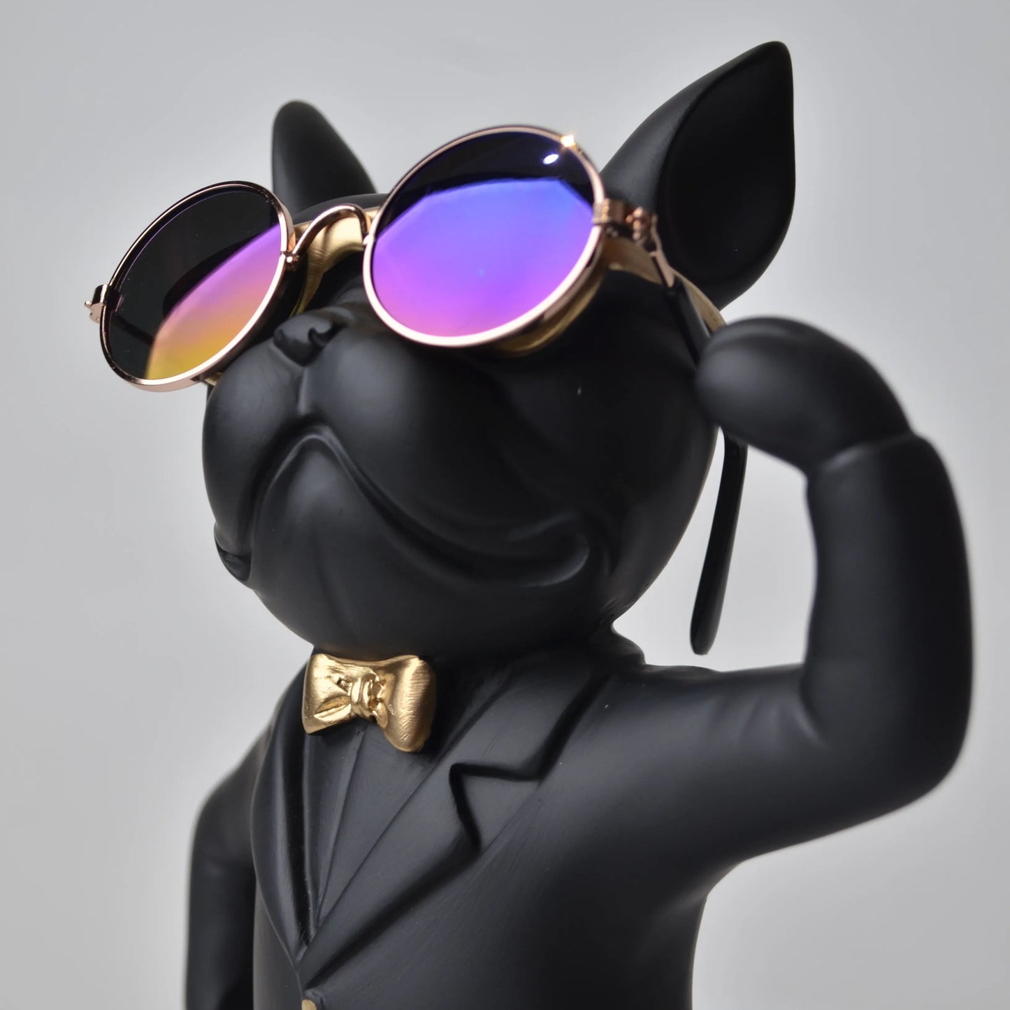 matte black bulldog wine glass holder