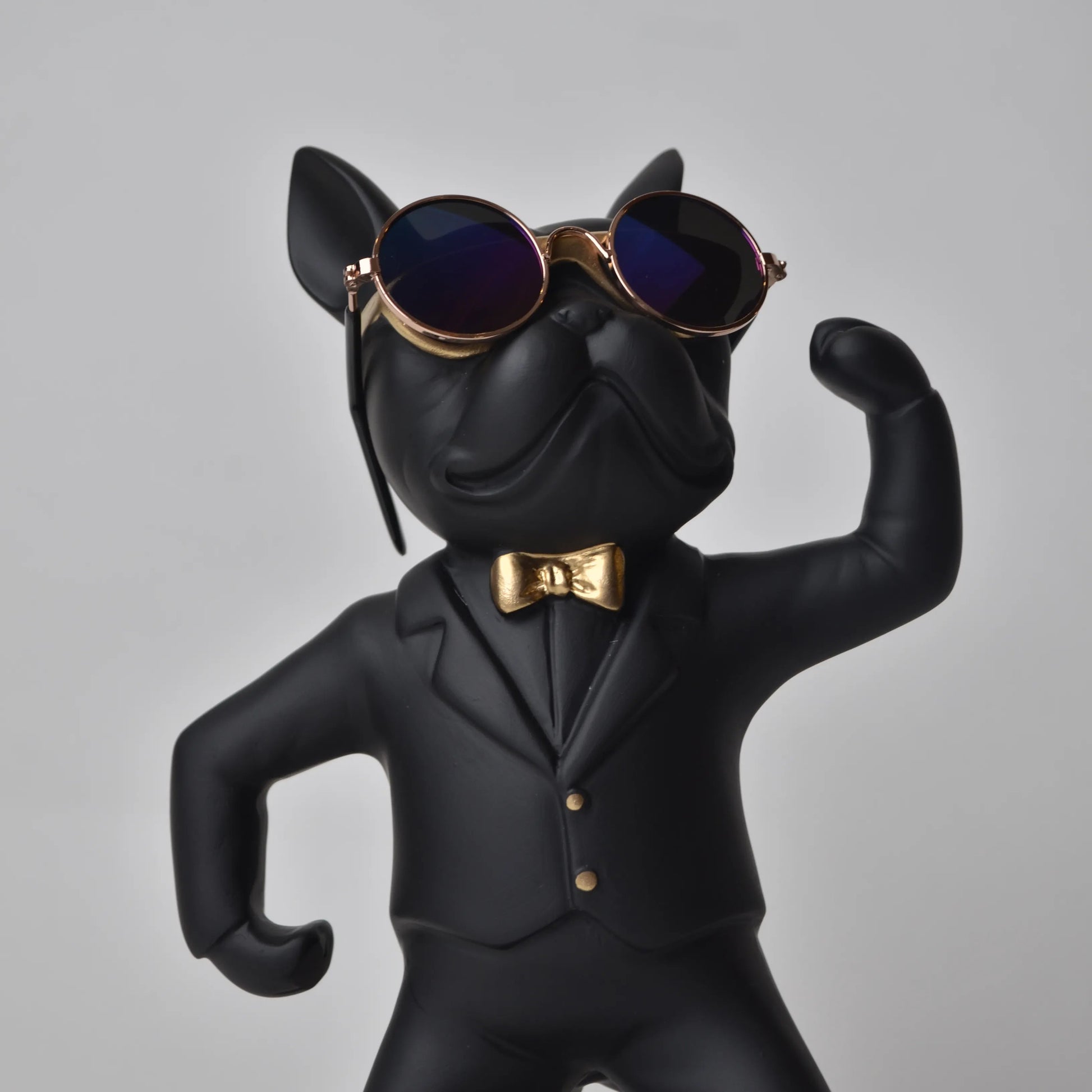 matte black bulldog wine glass holder