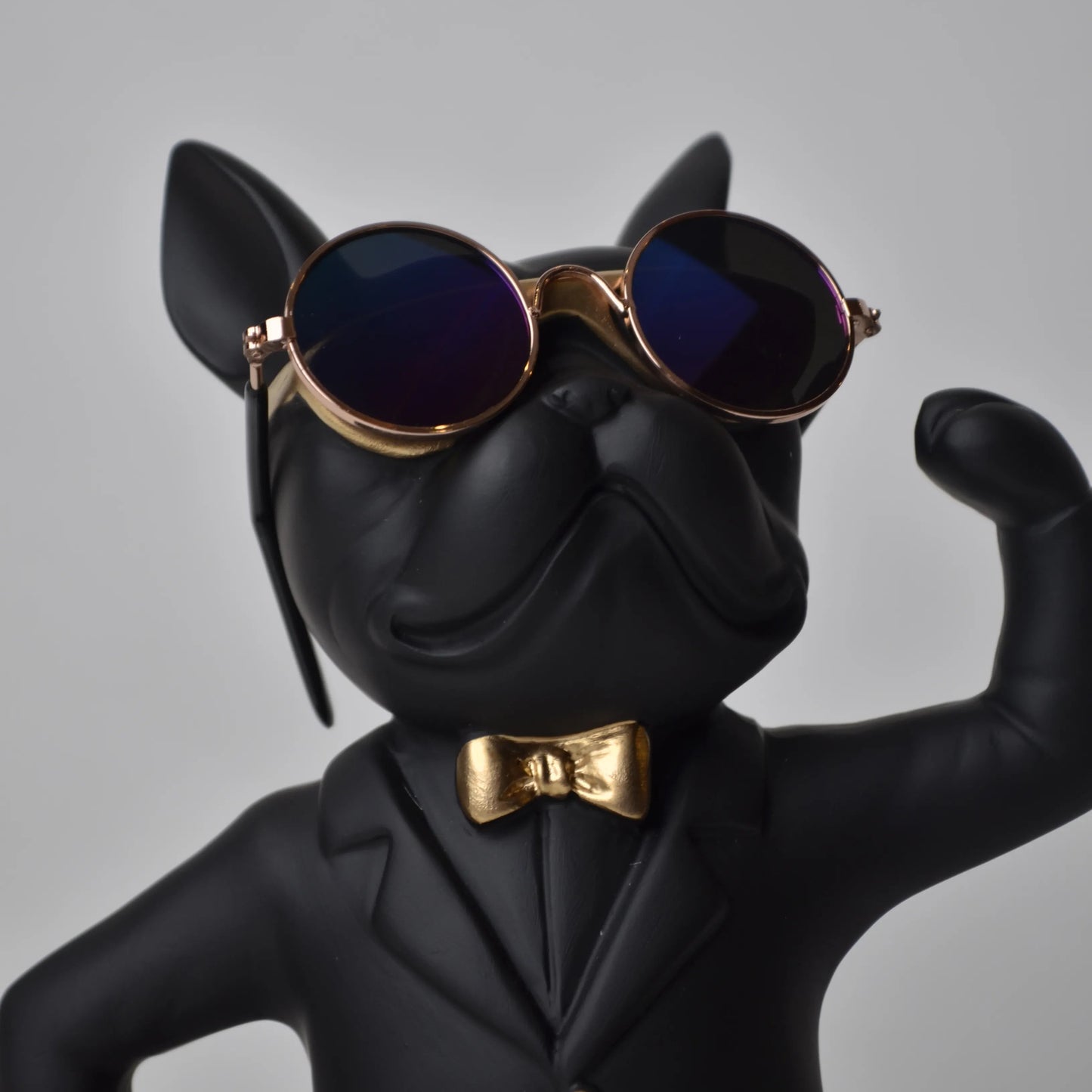 matte black bulldog wine glass holder