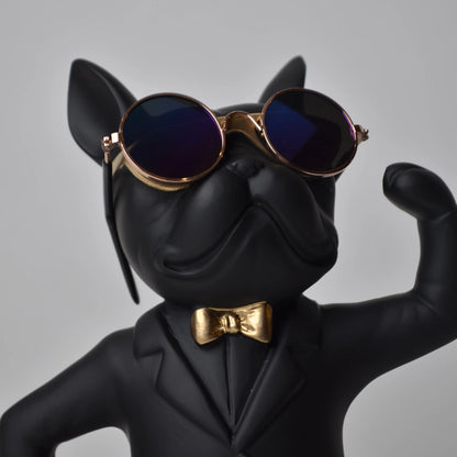 matte black bulldog wine glass holder