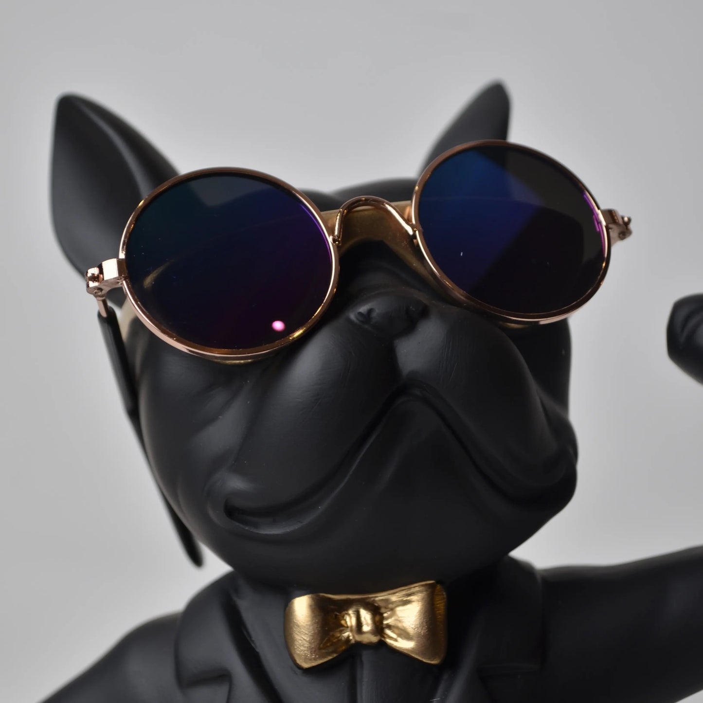 matte black bulldog wine glass holder