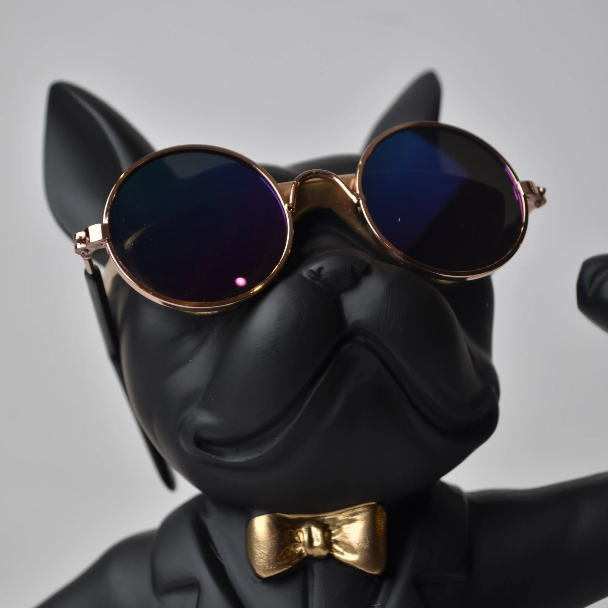 matte black bulldog wine glass holder