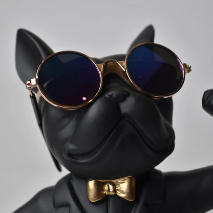 matte black bulldog wine glass holder