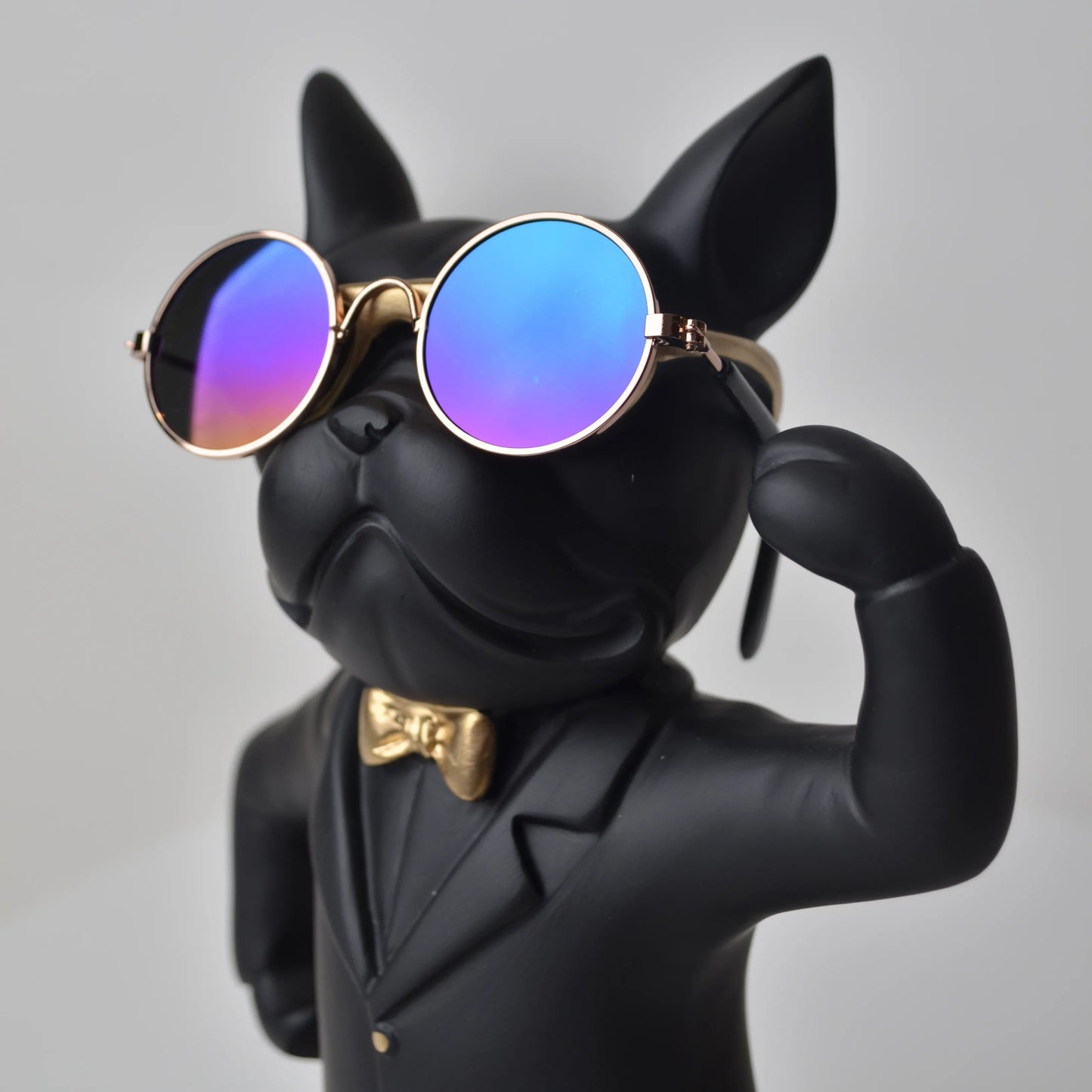 matte black bulldog wine glass holder