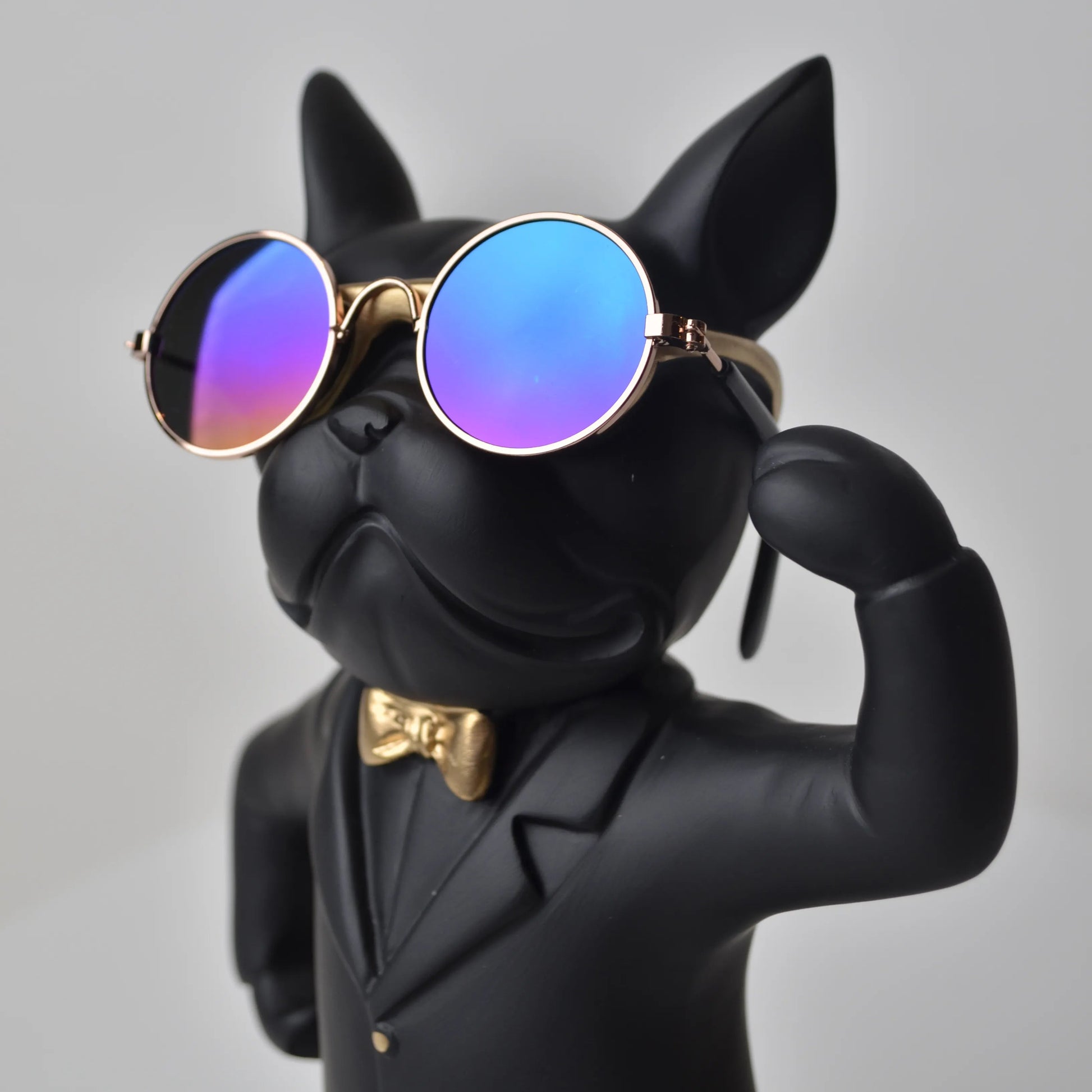 matte black bulldog wine glass holder