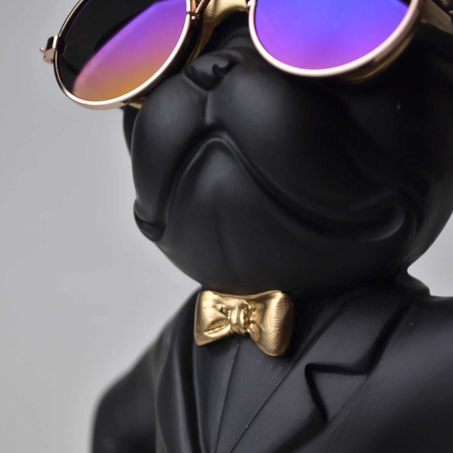 matte black bulldog wine glass holder