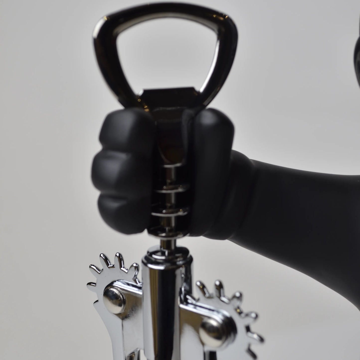 matte black gold bulldog wine opener holder