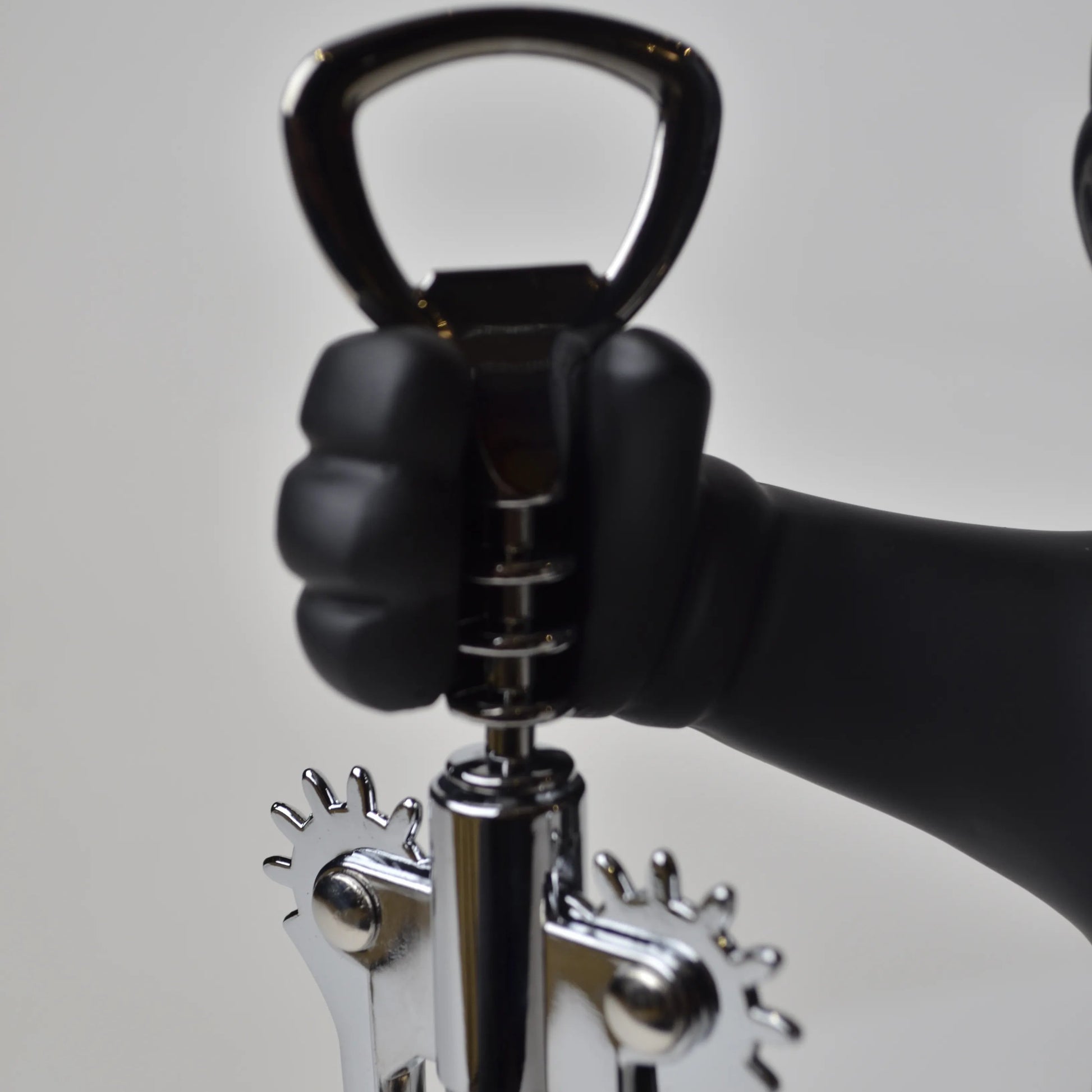 matte black gold bulldog wine opener holder