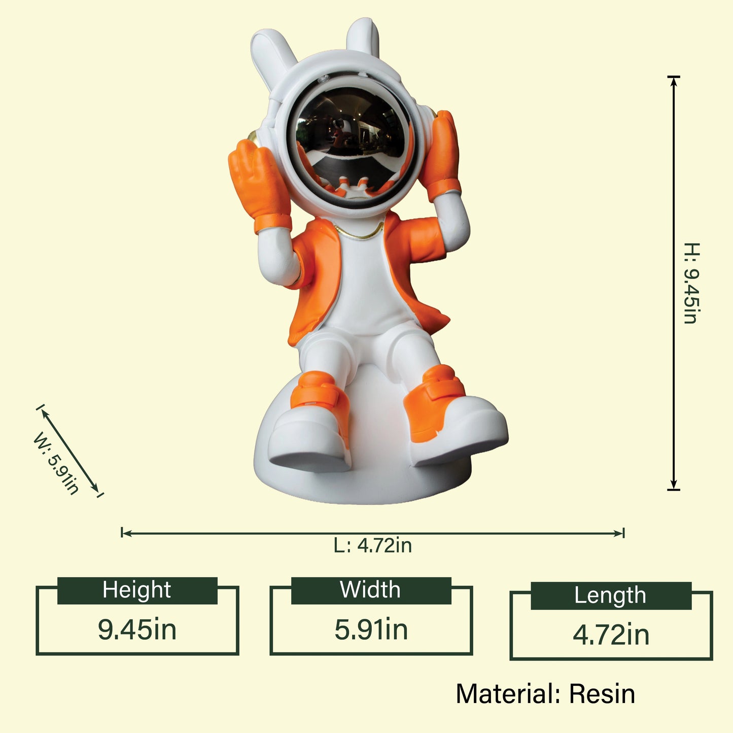Cosmic Listener Figurine- Orange