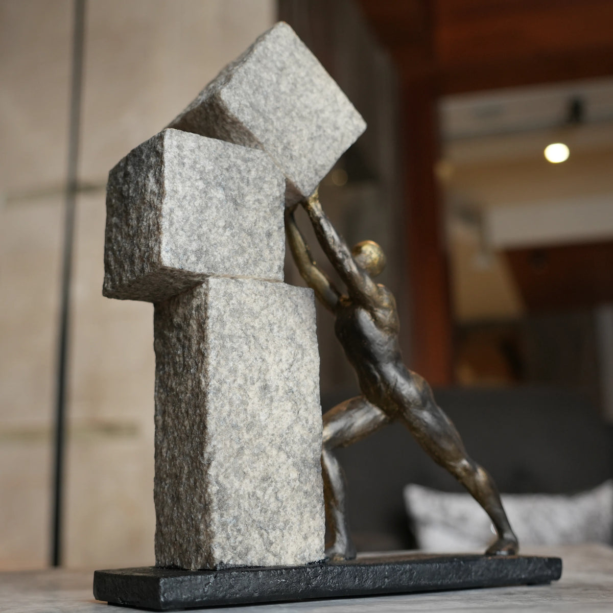 Vertical Bronze Strive Figurine