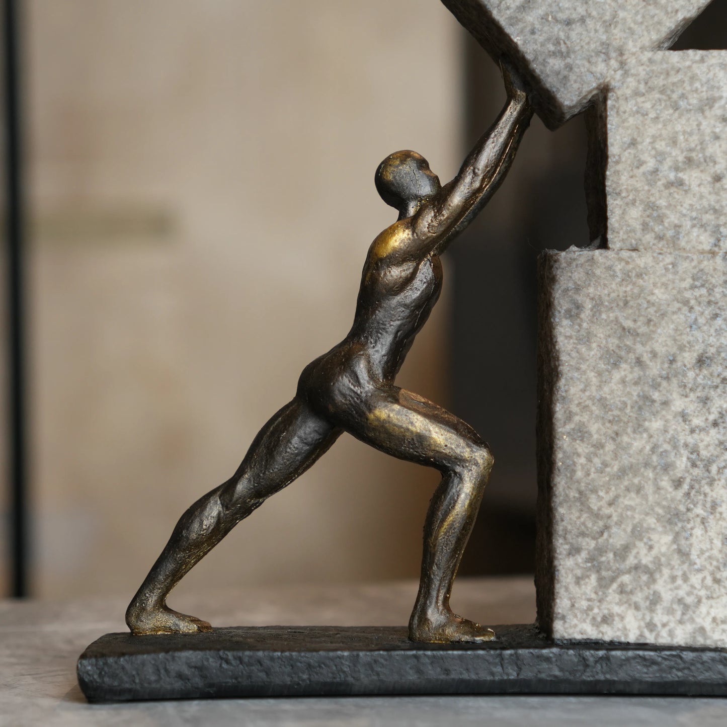 Vertical Bronze Strive Sculpture