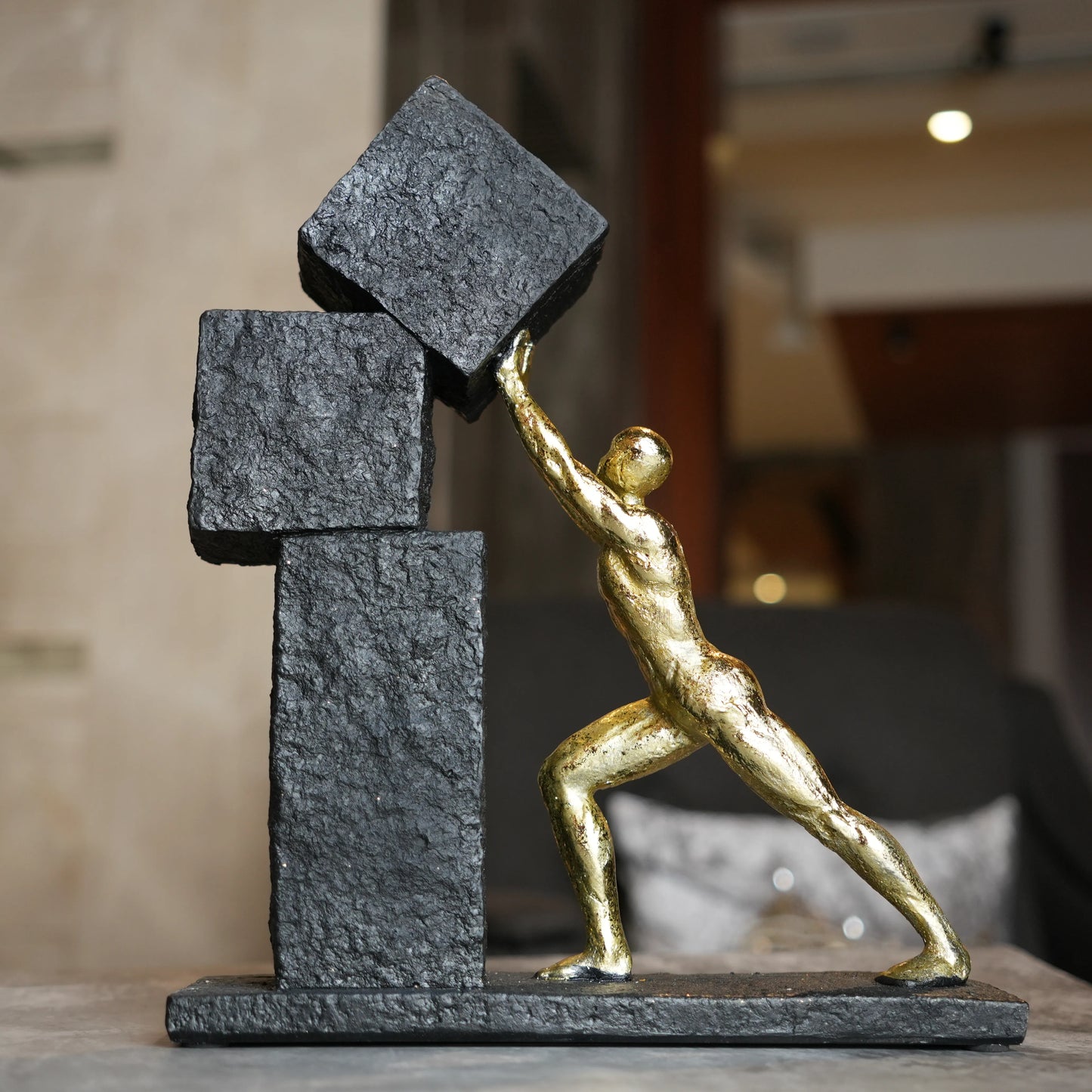 Vertical Gold Strive Sculpture