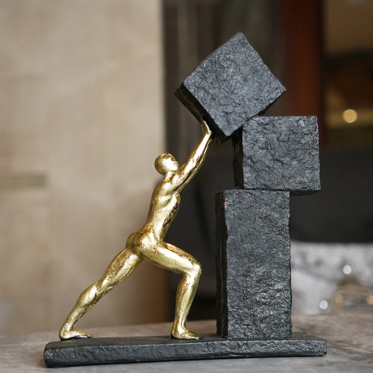 Vertical Gold Strive Sculpture