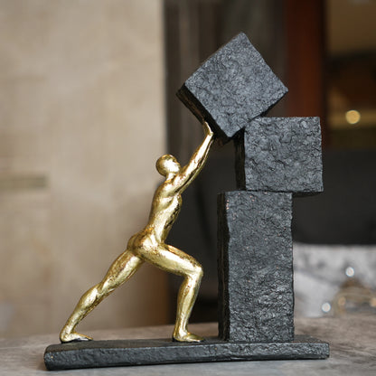 Vertical Gold Strive Sculpture
