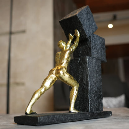 Vertical Gold Strive Sculpture