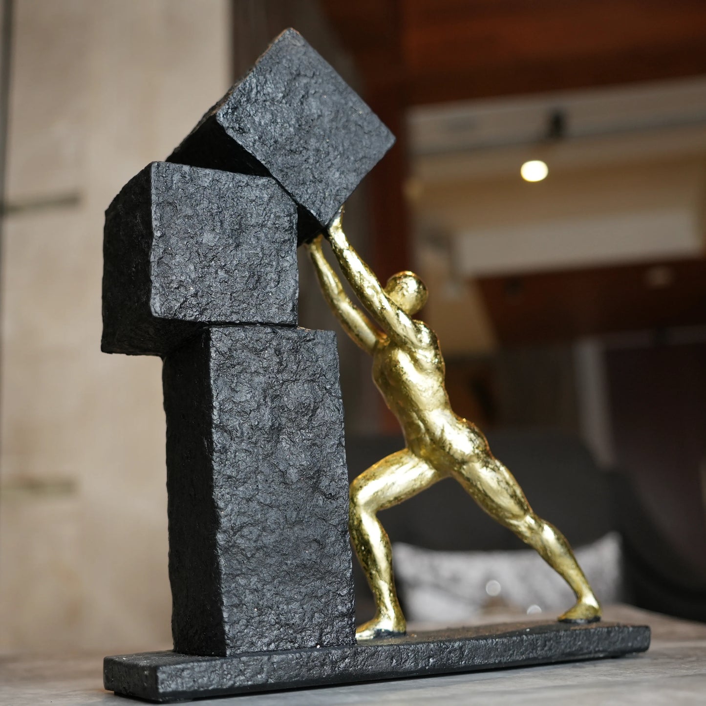 Vertical Gold Strive Sculpture
