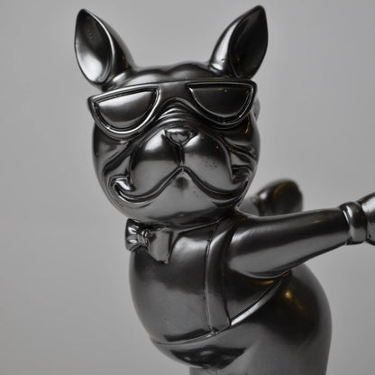 chrome silver bulldog wine holder