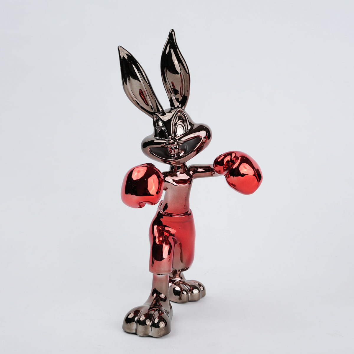 Bunny Boxer crimson, chrome ears, 3/4 studio