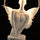 White angelic sculpture with wings, gold crown, and LED halo on marble-style base — Heavenly Wing Sculpture by Ghar Art, handcrafted luxury home decor accent symbolizing peace and divinity.