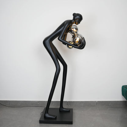 Glow figure lamp, smoked orbs, studio side