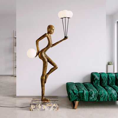 Juggler Sculptural Floor Lamp - Gold