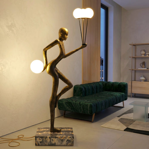 Juggler Sculptural Floor Lamp - Gold
