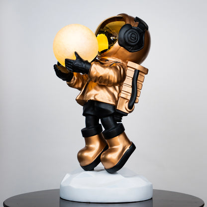 Astronaut lamp on white cloud base