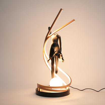 Matte black liberty sculpture lamp with warm LED arc modern decorative table lighting for home decor